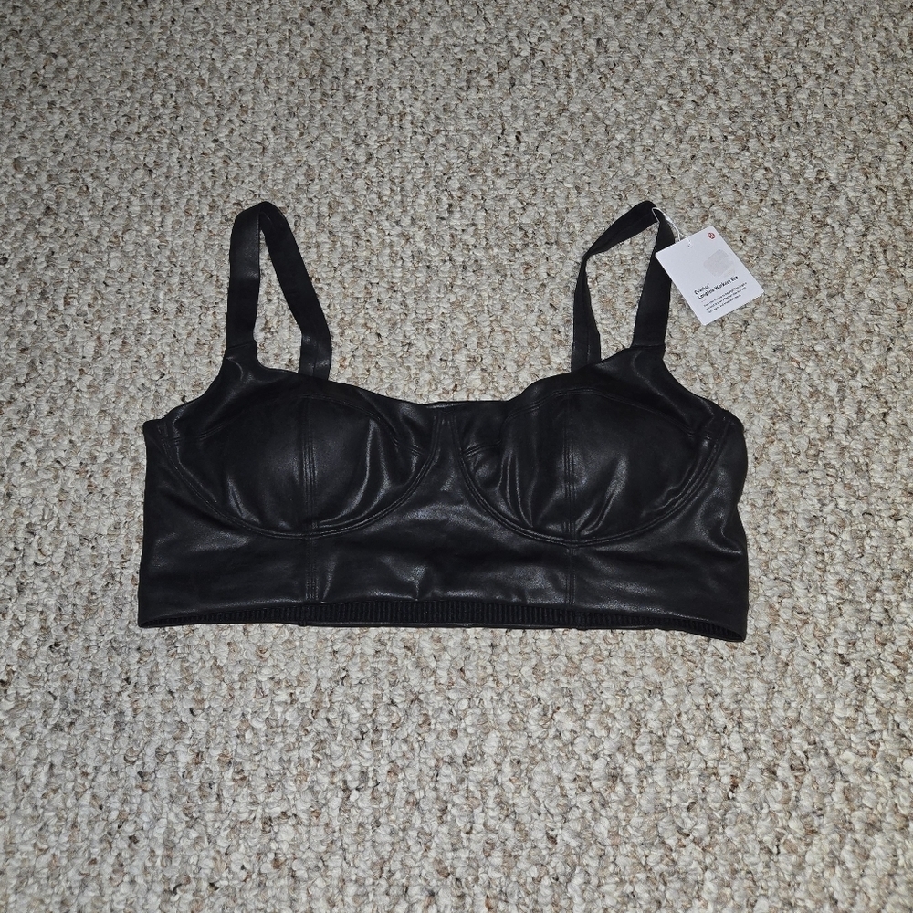 NWT Lululemon Everlux Matte Foil Blaxk Longline Workout Bra Size XL Women's